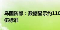 乌国防部：数据显示约110万乌克兰人符合入伍标准