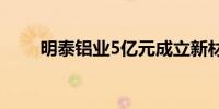 明泰铝业5亿元成立新材料科技公司