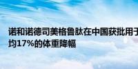 诺和诺德司美格鲁肽在中国获批用于长期体重管理可实现平均17%的体重降幅