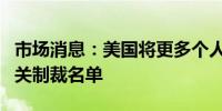 市场消息：美国将更多个人和实体纳入伊朗相关制裁名单