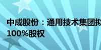 中成股份：通用技术集团拟无偿划转中成集团100%股权