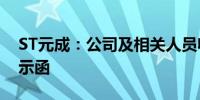 ST元成：公司及相关人员收到浙江证监局警示函