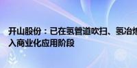 开山股份：已在氢管道吹扫、氢冶炼、绿色合成氨等领域进入商业化应用阶段