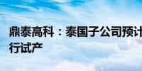 鼎泰高科：泰国子公司预计延期到三季度末进行试产