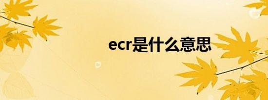 ecr是什么意思