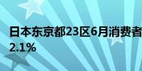 日本东京都23区6月消费者物价指数同比上涨2.1%