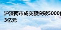 沪深两市成交额突破5000亿元 较上日放量353亿元