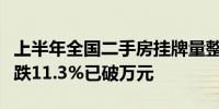 上半年全国二手房挂牌量整体回落三四线均价跌11.3%已破万元