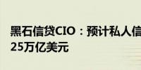 黑石信贷CIO：预计私人信贷市场规模将达到25万亿美元