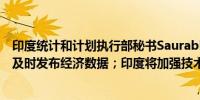 印度统计和计划执行部秘书Saurabh Garg表示正努力确保及时发布经济数据；印度将加强技术的使用以加快经济调查