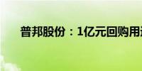 普邦股份：1亿元回购用途变更为注销