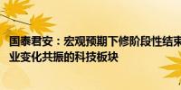 国泰君安：宏观预期下修阶段性结束 反弹聚焦改革预期与产业变化共振的科技板块