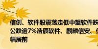 信创、软件股震荡走低中望软件跌超13%信息发展、金山办公跌逾7%浩辰软件、麒麟信安、亿联网络、国华网安等跌幅居前