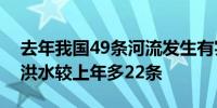 去年我国49条河流发生有实测资料以来最大洪水较上年多22条