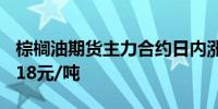 棕榈油期货主力合约日内涨幅扩大至3%报8018元/吨