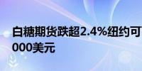 白糖期货跌超2.4%纽约可可跌约5.3%下探7000美元