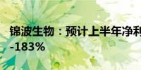 锦波生物：预计上半年净利润同比增长165%-183%