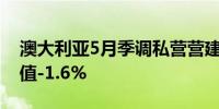 澳大利亚5月季调私营营建许可月率 2.1%前值-1.6%