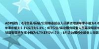 ADP报告：6月贸易/运输/公用事业就业人员薪资增速年率中值为4.6%5月为4.6%；6月建筑业就业人员薪资增速年率中值为5.3%5月为5.3%；6月专业/商业服务就业人员薪资增速年率中值为4.8%5月为4.8%；6月制造业就业人员薪资增速年率中值为4.7%5月为4.7%；6月金融服务业就业人员薪资增速年率中值为5.0%5月为5.1%