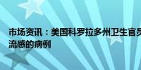 市场资讯：美国科罗拉多州卫生官员确认了一例人类感染禽流感的病例