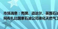 市场消息：壳牌、道达尔、英国石油公司、三井将在阿联酋阿布扎比国家石油公司液化天然气工厂中持有10%的股份