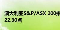 澳大利亚S&P/ASX 200指数收跌0.1%至7,822.30点