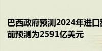 巴西政府预测2024年进口额为2662亿美元此前预测为2591亿美元