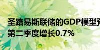 圣路易斯联储的GDP模型预计：美国2024年第二季度增长0.7%