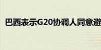 巴西表示G20协调人同意避免地缘政治问题