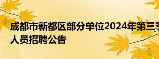 成都市新都区部分单位2024年第三季度编外人员招聘公告