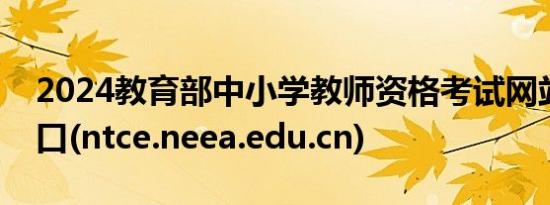 2024教育部中小学教师资格考试网站报名入口(ntce.neea.edu.cn)