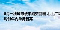 6月一线城市楼市成交回暖 北上广深新建商品住宅成交面积均创年内单月新高