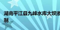 湖南平江县九峰水库大坝渗漏险情得到有效控制