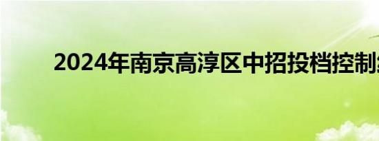 2024年南京高淳区中招投档控制线