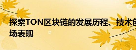 探索TON区块链的发展历程、技术创新及市场表现