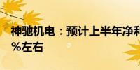 神驰机电：预计上半年净利润同比下降53.41%左右