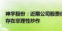 神宇股份：近期公司股票价格涨幅较大 可能存在非理性炒作