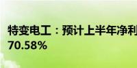 特变电工：预计上半年净利同比减少67.69%-70.58%