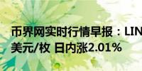 币界网实时行情早报：LINK价格突破13.181美元/枚 日内涨2.01%