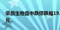 荣昌生物盘中跌停跌幅19.99%成交额超2亿元