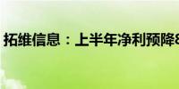 拓维信息：上半年净利预降89.62%-93.08%