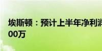 埃斯顿：预计上半年净利润亏损6500万至8500万