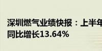 深圳燃气业绩快报：上半年净利润为7.4亿元 同比增长13.64%