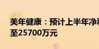 美年健康：预计上半年净利润亏损17700万至25700万元