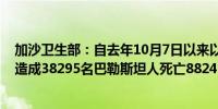 加沙卫生部：自去年10月7日以来以色列对加沙的军事进攻造成38295名巴勒斯坦人死亡88241人受伤