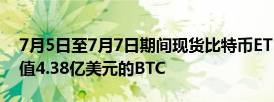 7月5日至7月7日期间现货比特币ETF购买价值4.38亿美元的BTC