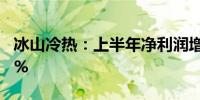 冰山冷热：上半年净利润增长25.41%-39.35%