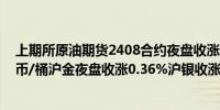 上期所原油期货2408合约夜盘收涨0.27%报623.00元人民币/桶沪金夜盘收涨0.36%沪银收涨0.10%