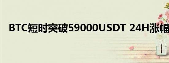 BTC短时突破59000USDT 24H涨幅1.6%