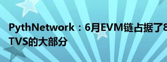 PythNetwork：6月EVM链占据了81亿美元TVS的大部分